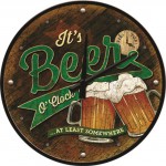 Horloge murale Vintage : It's beer o'clock ... (Bière)