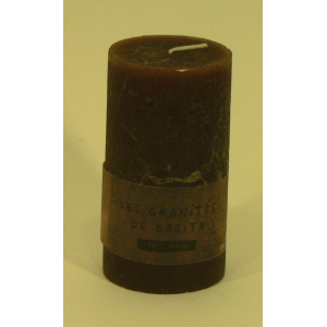 Bougie cylindrique rustique pilier 12cm aspect givré couleur chocolat