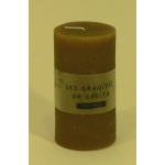 Bougie cylindrique rustique pilier 12cm aspect givré couleur caramel