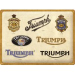 Plaque en métal 30 X 40 cm Triumph : l'évolution du logo