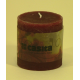 Bougie cylindrique rustique pilier 7cm aspect givré couleur rouge