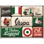 Set de 9 magnets Vespa The Italian Legend