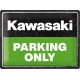 Plaque en métal 30 X 40 cm Kawasaki parking only