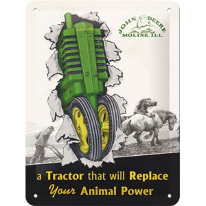 Plaque en métal 15 X 20 cm : Fendt (tracteurs) Animal Power