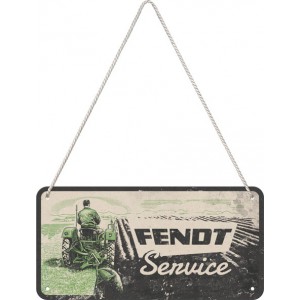 Plaque en métal 10 X 20 cm à suspendre : Fendt Service (tracteurs)