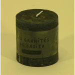 Bougie cylindrique rustique pilier 7cm aspect givré couleur gris foncé