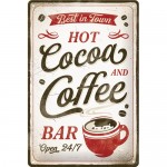 Plaque en métal 20 X 30 cm Coffee et cocoa best in town (Café et cacao)