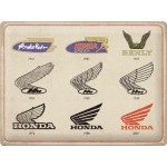 Plaque en métal 30 X 40 cm Honda logos au fil du temps (moto)