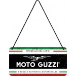 Plaque en métal 10 X 20 cm à suspendre : Moto Guzzi Italian Motorcycles