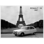 Plaque en métal 15 X 20 cm Vintage : Renault 16 - 1967