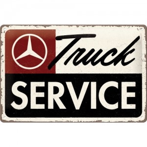 Plaque en métal 20 X 30 cm Mercedes-Benz : Truck Service (Daimler)