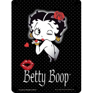Plaque en métal 14 X 10 cm Betty Boop bisous