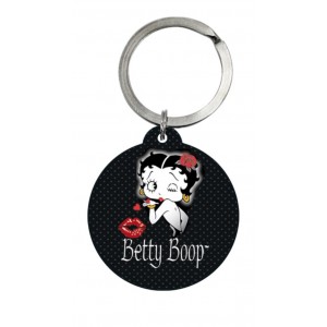 Porte-clés rond : Betty Boop bisous