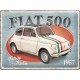 Plaque en métal 30 X 40 cm Fiat 500 Turin Italia 1957