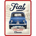 Plaque en métal 15 X 20 cm : Fiat 500 The Italian Classic