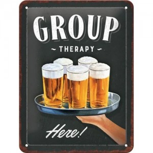 Plaque en métal 15 X 20 cm "Group therapy" (Beer- Bière)