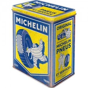 Boîte en métal rectangulaire Michelin Bibendum 1889
