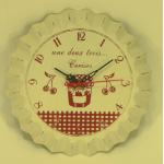 Horloge métal décor pot de confiture