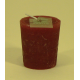 Bougie votive rustique conique 4.5cm aspect givré couleur rouge