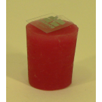 Bougie votive rustique conique 4.5cm aspect givré couleur framboise