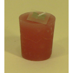 Bougie votive rustique conique 4.5cm aspect givré couleur vieux rose