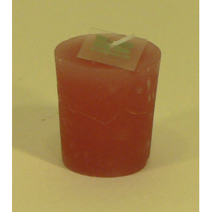 Bougie votive rustique conique 4.5cm aspect givré couleur vieux rose