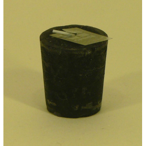 Bougie votive rustique conique 4.5cm aspect givré couleur gris foncé