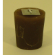 Bougie votive rustique conique 4.5cm aspect givré couleur chocolat