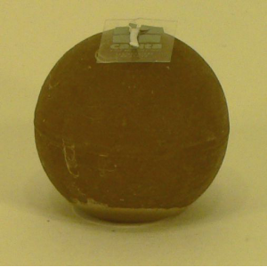 Bougie rustique boule 6cm aspect givré couleur caramel