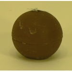 Bougie rustique boule 8cm aspect givré couleur caramel