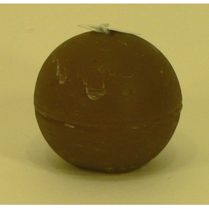 Bougie rustique boule 8cm aspect givré couleur caramel