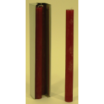 Bougie rustique flambeau (4X) 25cm aspect givré couleur rouge