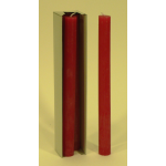 Bougie rustique flambeau (4X) 25cm aspect givré couleur framboise
