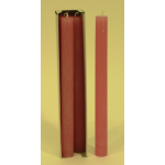 Bougie rustique flambeau (4X) 25cm aspect givré couleur vieux rose