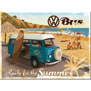 Magnet 8 x 6 cm VW Volkswagen Bus Bulli à la plage