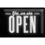 Plaque en métal 20 X 30 cm "Yes, we are open" 
