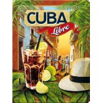 Plaque en métal 15 X 20 cm : Cocktail Time Cuba Libre